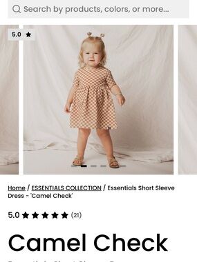 Rags 2T Camel Check
Essentials Short Sleeve Dress